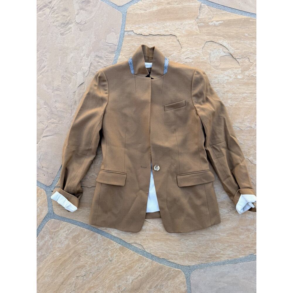 J Crew Women’s Regent Blazer Wool Flannel Brown Size 4 B0323 ES